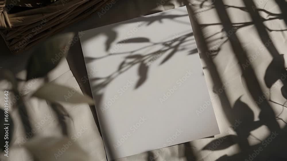 Aufkleber a simple scene with a sheet of paper resting on a table