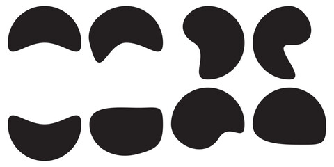 Blobs icon. Rock black icons. Drops or stone silhouettes. Vector set of black blobs . Organic blob shapes collection .
