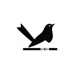 Rock magpie logo bird logo modern flat vector design