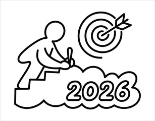 New Year Countdown Clock Silhouette Design