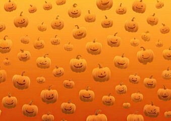Halloween Jack OLantern Background Orange Pumpkins.
