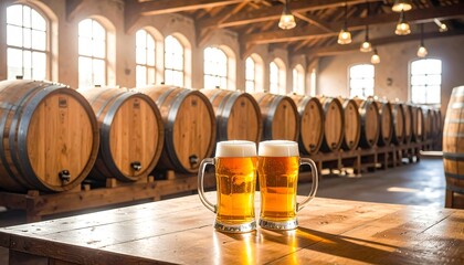 Rustic brewery beer tasting