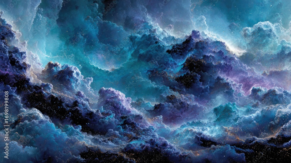 Wall mural abstract space nebula with colorful clouds