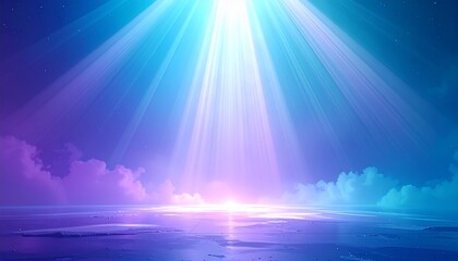 Fototapeta premium Holy Spiritual Banner with White Dove and Radiant Gradient Background