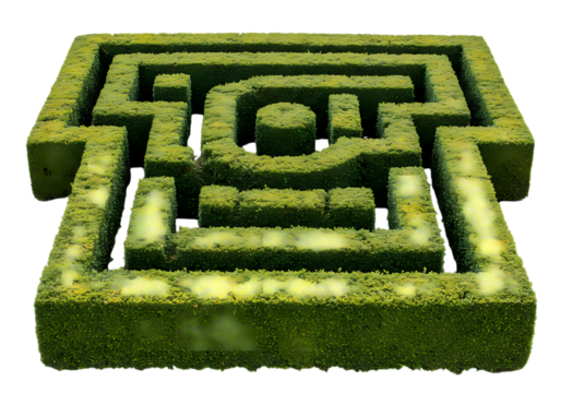 Labyrinth of Green A Lush Hedge Maze Design isolated on transparent background