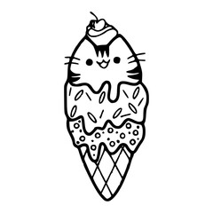 cute cat ice cream sprinkles dessert