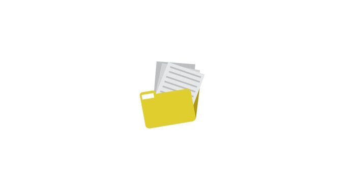 Animated folder icon representing folder concept for digital and creative use