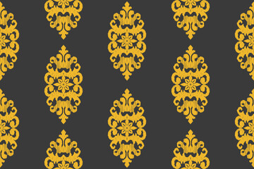 Seamless fabric pattern with traditional ornaments Design for backgrounds, carpets, wallpapers, clothes, wraps, batik, fabrics.