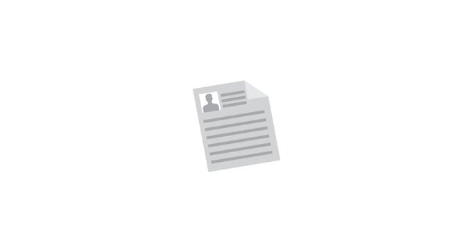 Animated cv icon representing cv concept for digital and creative use