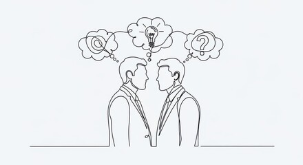 Two Businessmen Brainstorming Ideas Together.