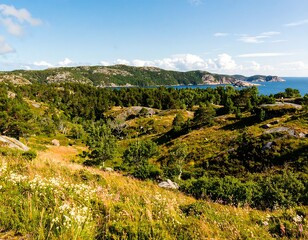 Scenic coastal landscape on a sunny day
