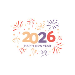Happy new year 2 0 2 6 vector illustration