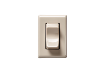 Overhead view of a light beige toggle switch