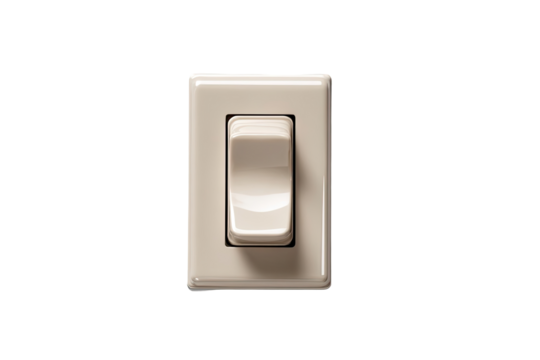 Overhead view of a light beige toggle switch