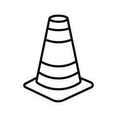  traffic cone icon white on background