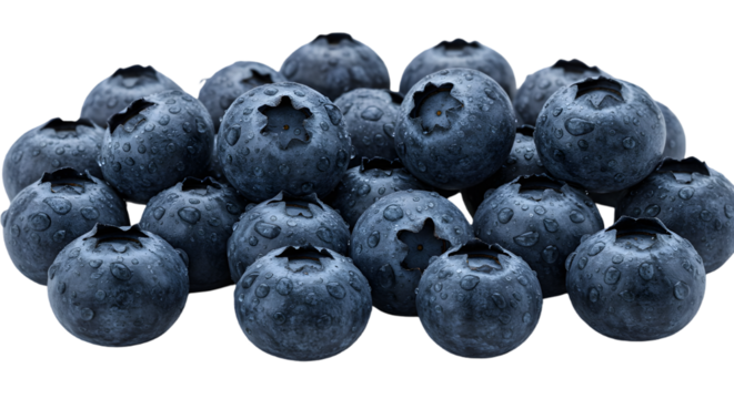 Vibrant Blueberry Heap: A close-up capture of a refreshing pile of ripe, plump blueberries, evoking a sense of natural sweetness and vitality.