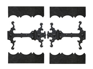 old metal door hinge isolated on a white background