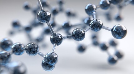 Abstract molecular structure with spheres and connections