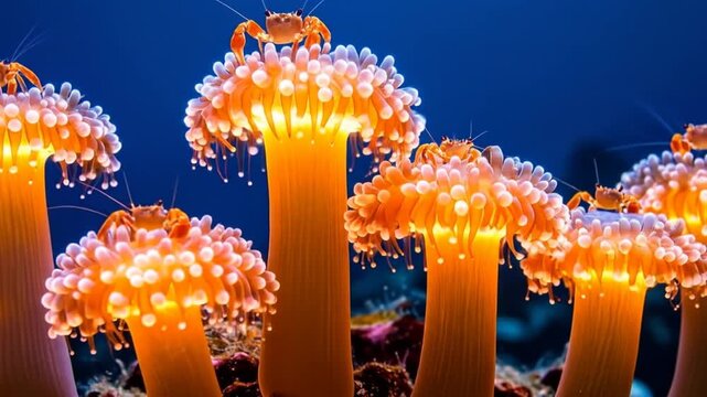 Anemone Shrimp Symphony: Vibrant Underwater Dance of Symbiosis and Color