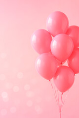 Pink Balloon Bouquet on Pastel Background