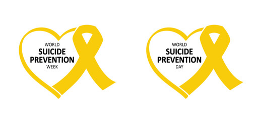 World suicide prevention week or day. Yellow ribbon for supporting people. 113 alarm number concept. You are not alone. Your life matters.World suicide prevention week or day. Yellow ribbon for suppor