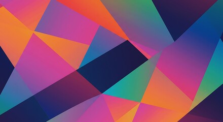 Vibrant Geometric Abstract: Angular Shapes in Bold, Modern Color Palette