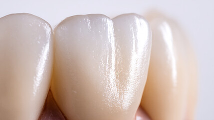 A macro shot of a single tooth, with a perfect white surface and no flaws.
