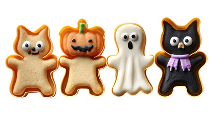 Obraz premium Set of 4 Halloween cookie cutters, isolated on white background