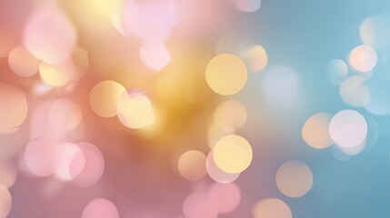 Obraz premium Pastel Bokeh Background with Pink Blue and Gold Tones for Festive Occasions and Celebrations