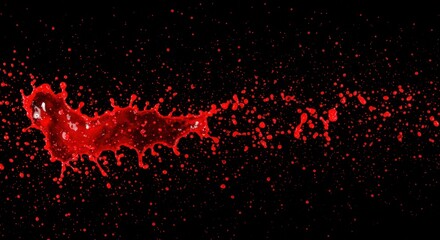 Blood splashes on black background for Halloween decor design