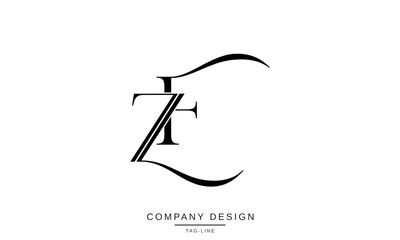 ZF, FZ, Z, F Abstract Letters Logo Monogram Design Font Icon Vector