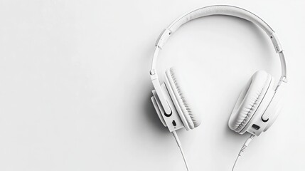 Stylish White Headphones on a Clean Background for Music Lovers and Audiophiles
