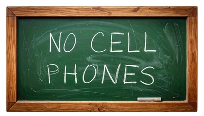 Chalkboard message No cell phones