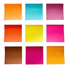 Fototapeta premium set of colorful sticky notes isolated on white or transparent