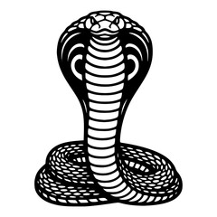 Fototapeta premium Vector line art illustration Of A Cobra Snake.