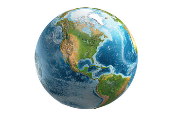 Detailed Pixelated Earth Globe with Continents and Oceans