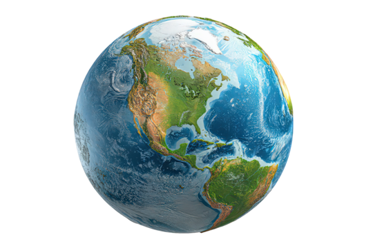 Detailed Pixelated Earth Globe with Continents and Oceans