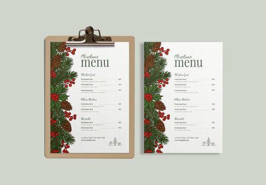 Festive Christmas Restaurant Menu Design