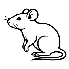 Vector line art illustration Of A Mouse.