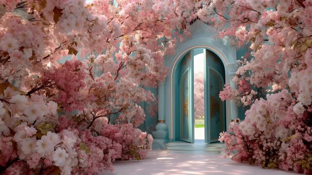 fantastic flower festival, the symbolic gates of Ridvan open amidst the radiant spring flowers