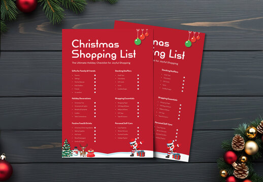 Holiday Gift and Christmas Shopping List Planner Layout