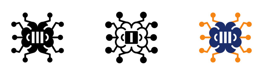 Artificial Intelligence Icon Collection Glyph & Mixed Style 