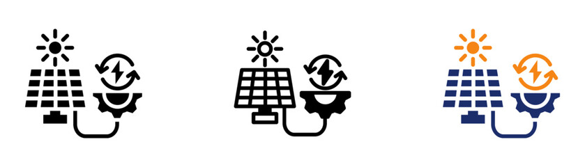 Renewable Energy Systems Icon Collection Glyph & Mixed Style 