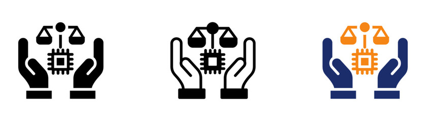 Obraz premium Ai Ethics Icon Collection Glyph & Mixed Style 