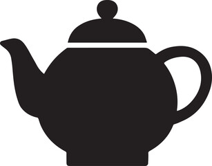 Classic teapot silhouette vector illustration for kitchen, tea time, and home decor designs.