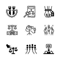 Press Freedom Awareness Icons – Advocacy Graphics for Journalism and Human Rights