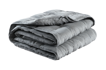 Folded gray weighted blanket