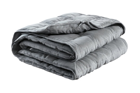 Folded gray weighted blanket