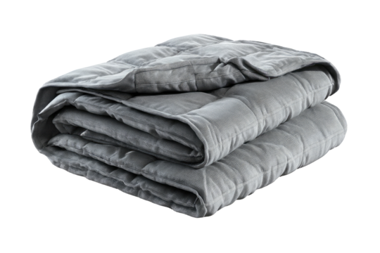 Folded gray weighted blanket
