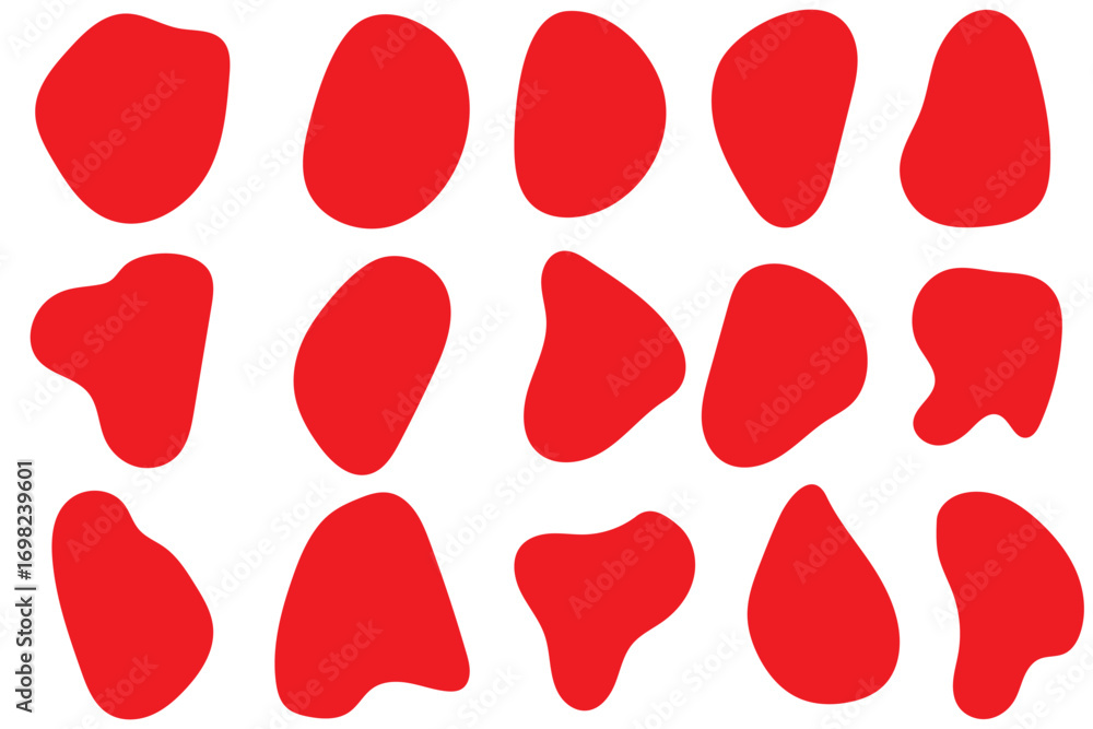 Poster various shapes of irregular blobs